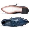 imageMona flying Womens Pointed Toe Leather Oxfords Brogue Stylish Lace up Leather Shoes for WorkDark Blue