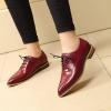 imageMona flying Womens Pointed Toe Leather Oxfords Brogue Stylish Lace up Leather Shoes for WorkRed