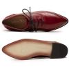 imageMona flying Womens Pointed Toe Leather Oxfords Brogue Stylish Lace up Leather Shoes for WorkRed