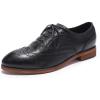 imageMona flying Womens Comfortable Wingtip Oxfords Brogue Saddle Laceup Leather Shoes for LadiesBlack