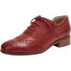 imageMona flying Womens Leather Oxfords Brogue Wingtips Lace up Flat Office Work Shoes for LadiesJujube Red