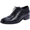 imageMona flying Womens Leather Perforated Laceup Oxfords Brogue Wingtip Derby Shoes for LadiesDark Black