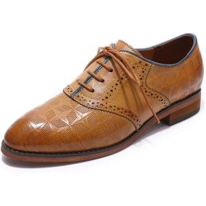 imageMona flying Womens Comfortable Saddle Oxfords Brogue Laceup Leather Shoes for LadiesBrown Blue
