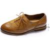 imageMona flying Wingtip Oxfords for Women Laceup Leather Shoes for LadiesBrown