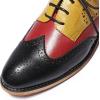 imageMona flying Womens Comfortable Multicolored Wingtip Oxfords Brogue Laceup Leather Shoes for Womens LadiesBlackredyellow