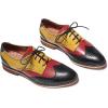 imageMona flying Womens Comfortable Multicolored Wingtip Oxfords Brogue Laceup Leather Shoes for Womens LadiesBlackredyellow
