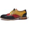 imageMona flying Womens Comfortable Multicolored Wingtip Oxfords Brogue Laceup Leather Shoes for Womens LadiesBlackredyellow