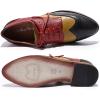 imageMona flying Womens Comfortable Multicolored Wingtip Oxfords Brogue Laceup Leather Shoes for Womens LadiesBlackyellowred