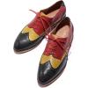 imageMona flying Womens Comfortable Multicolored Wingtip Oxfords Brogue Laceup Leather Shoes for Womens LadiesBlackyellowred