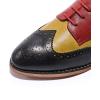 imageMona flying Womens Comfortable Multicolored Wingtip Oxfords Brogue Laceup Leather Shoes for Womens LadiesBlackyellowred