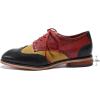 imageMona flying Womens Comfortable Multicolored Wingtip Oxfords Brogue Laceup Leather Shoes for Womens LadiesBlackyellowred