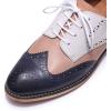 imageMona flying Womens Comfortable Multicolored Wingtip Oxfords Brogue Laceup Leather Shoes for Womens LadiesBluedusty Pinkoffwhite