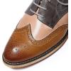 imageMona flying Womens Comfortable Multicolored Wingtip Oxfords Brogue Laceup Leather Shoes for Womens LadiesBrownsalmongrey