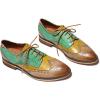 imageMona flying Womens Comfortable Multicolored Wingtip Oxfords Brogue Laceup Leather Shoes for Womens LadiesBrownyellowgreen