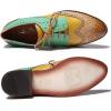imageMona flying Womens Comfortable Multicolored Wingtip Oxfords Brogue Laceup Leather Shoes for Womens LadiesBrownyellowgreen