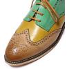 imageMona flying Womens Comfortable Multicolored Wingtip Oxfords Brogue Laceup Leather Shoes for Womens LadiesBrownyellowgreen