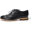 imageMona flying Womens Leather Flat Oxfords Shoes for Women Perforated Laceup Wingtip Vintage Brogues ShoesBlack1