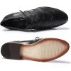 imageMona flying Womens Leather Flat Oxfords Shoes for Women Perforated Laceup Wingtip Vintage Brogues ShoesBlack1
