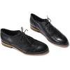 imageMona flying Womens Leather Flat Oxfords Shoes for Women Perforated Laceup Wingtip Vintage Brogues ShoesBlack1