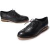 imageMona flying Womens Leather Flat Oxfords Shoes for Women Perforated Laceup Wingtip Vintage Brogues ShoesBlack1