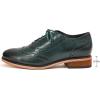 imageMona flying Womens Leather Flat Oxfords Shoes for Women Perforated Laceup Wingtip Vintage Brogues ShoesBlackish Green