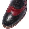 imageMona flying Womens Leather Flat Oxfords Shoes for Women Perforated Laceup Wingtip Vintage Brogues ShoesBlackred