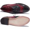 imageMona flying Womens Leather Flat Oxfords Shoes for Women Perforated Laceup Wingtip Vintage Brogues ShoesBlackred
