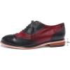 imageMona flying Womens Leather Flat Oxfords Shoes for Women Perforated Laceup Wingtip Vintage Brogues ShoesBlackred