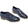 imageMona flying Womens Leather Flat Oxfords Shoes for Women Perforated Laceup Wingtip Vintage Brogues ShoesBlue3