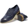 imageMona flying Womens Leather Flat Oxfords Shoes for Women Perforated Laceup Wingtip Vintage Brogues ShoesBlue3