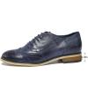 imageMona flying Womens Leather Flat Oxfords Shoes for Women Perforated Laceup Wingtip Vintage Brogues ShoesBlue3