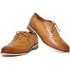 imageMona flying Womens Leather Flat Oxfords Shoes for Women Perforated Laceup Wingtip Vintage Brogues ShoesBrown1