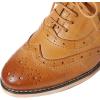 imageMona flying Womens Leather Flat Oxfords Shoes for Women Perforated Laceup Wingtip Vintage Brogues ShoesBrown1