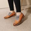 imageMona flying Womens Leather Flat Oxfords Shoes for Women Perforated Laceup Wingtip Vintage Brogues ShoesBrownpumpkingrey