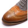 imageMona flying Womens Leather Flat Oxfords Shoes for Women Perforated Laceup Wingtip Vintage Brogues ShoesBrownpumpkingrey