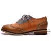 imageMona flying Womens Leather Flat Oxfords Shoes for Women Perforated Laceup Wingtip Vintage Brogues ShoesBrownpumpkingrey