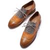 imageMona flying Womens Leather Flat Oxfords Shoes for Women Perforated Laceup Wingtip Vintage Brogues ShoesBrownpumpkingrey