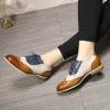 imageMona flying Womens Leather Flat Oxfords Shoes for Women Perforated Laceup Wingtip Vintage Brogues ShoesBrownwhiteblue