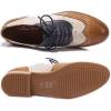 imageMona flying Womens Leather Flat Oxfords Shoes for Women Perforated Laceup Wingtip Vintage Brogues ShoesBrownwhiteblue
