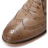 imageMona flying Womens Leather Flat Oxfords Shoes for Women Perforated Laceup Wingtip Vintage Brogues ShoesCoffee