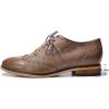 imageMona flying Womens Leather Flat Oxfords Shoes for Women Perforated Laceup Wingtip Vintage Brogues ShoesCoffee