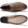 imageMona flying Womens Leather Flat Oxfords Shoes for Women Perforated Laceup Wingtip Vintage Brogues ShoesCoffee
