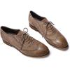 imageMona flying Womens Leather Flat Oxfords Shoes for Women Perforated Laceup Wingtip Vintage Brogues ShoesCoffee