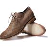 imageMona flying Womens Leather Flat Oxfords Shoes for Women Perforated Laceup Wingtip Vintage Brogues ShoesCoffee