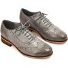 imageMona flying Womens Leather Flat Oxfords Shoes for Women Perforated Laceup Wingtip Vintage Brogues ShoesGrey