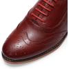 imageMona flying Womens Leather Flat Oxfords Shoes for Women Perforated Laceup Wingtip Vintage Brogues ShoesRed2