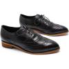imageMona flying Womens Perforated Oxfords Wingtip Brogue Lace up Leather Flat Office Work Shoes for LadiesBlack
