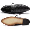 imageMona flying Womens Perforated Oxfords Wingtip Brogue Lace up Leather Flat Office Work Shoes for LadiesBlack