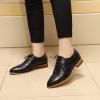 imageMona flying Womens Perforated Oxfords Wingtip Brogue Lace up Leather Flat Office Work Shoes for LadiesBlack
