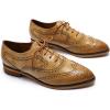 imageMona flying Womens Perforated Oxfords Wingtip Brogue Lace up Leather Flat Office Work Shoes for LadiesBrown